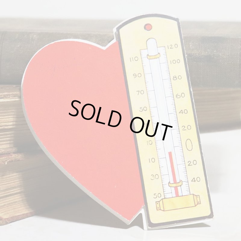 画像8: USAヴィンテージ1930年代紙ものバレンタイングリーティングカード｜ハート・温度計 (8)