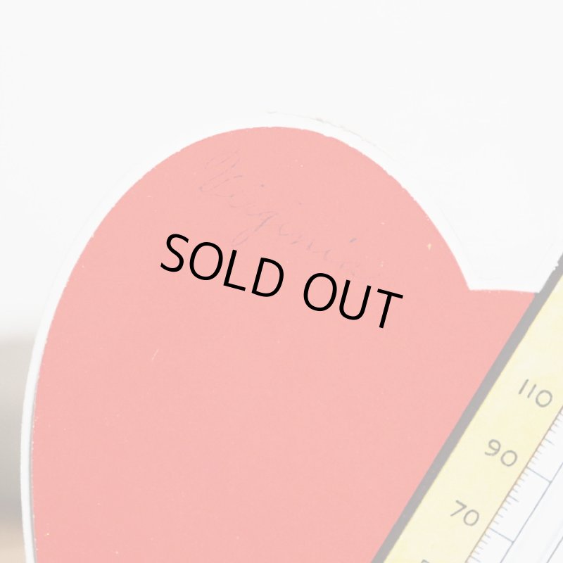 画像9: USAヴィンテージ1930年代紙ものバレンタイングリーティングカード｜ハート・温度計 (9)