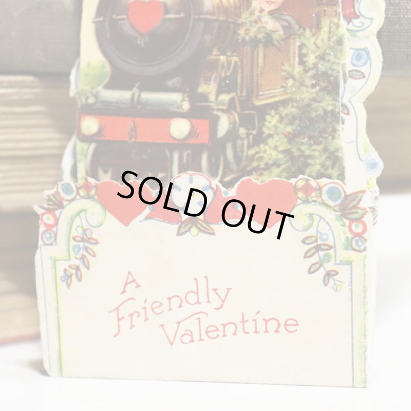 画像7: USAヴィンテージ1930年代紙ものバレンタインデーグリーティングカード｜A Friendly Valentineアンティーク紙もの (7)