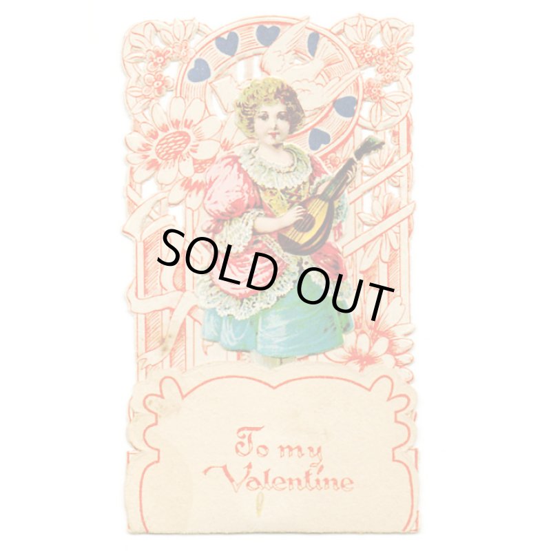 画像3: USAヴィンテージ1930年代紙ものバレンタインデーグリーティングカード｜To my Valentine天使・男の子アンティーク (3)
