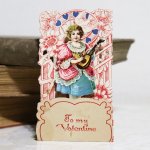 画像5: USAヴィンテージ1930年代紙ものバレンタインデーグリーティングカード｜To my Valentine天使・男の子アンティーク (5)