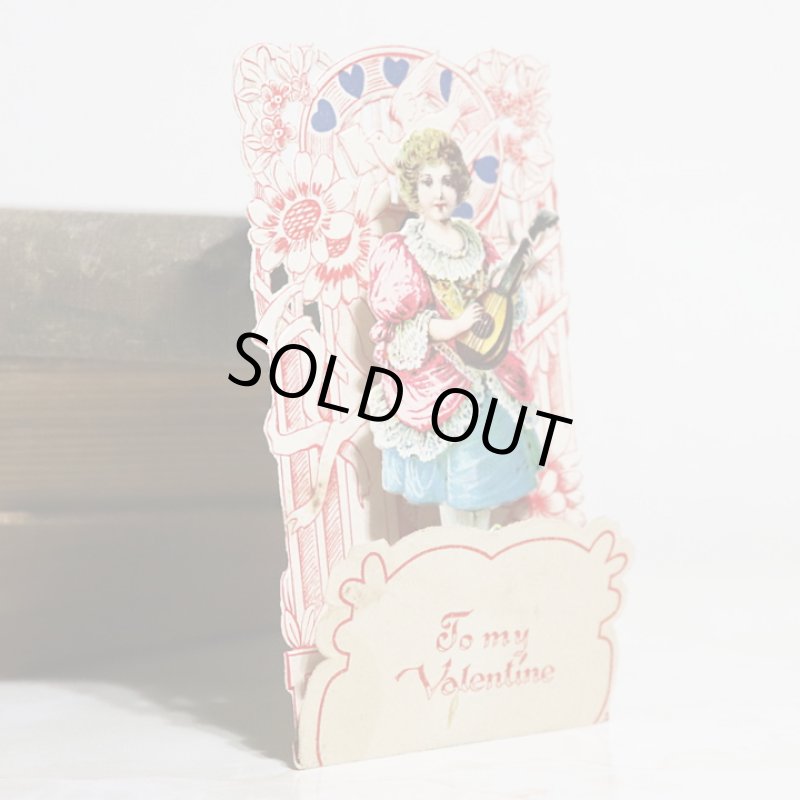 画像6: USAヴィンテージ1930年代紙ものバレンタインデーグリーティングカード｜To my Valentine天使・男の子アンティーク (6)