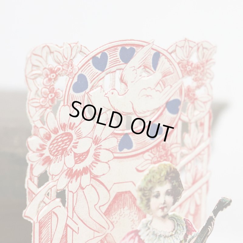 画像11: USAヴィンテージ1930年代紙ものバレンタインデーグリーティングカード｜To my Valentine天使・男の子アンティーク (11)