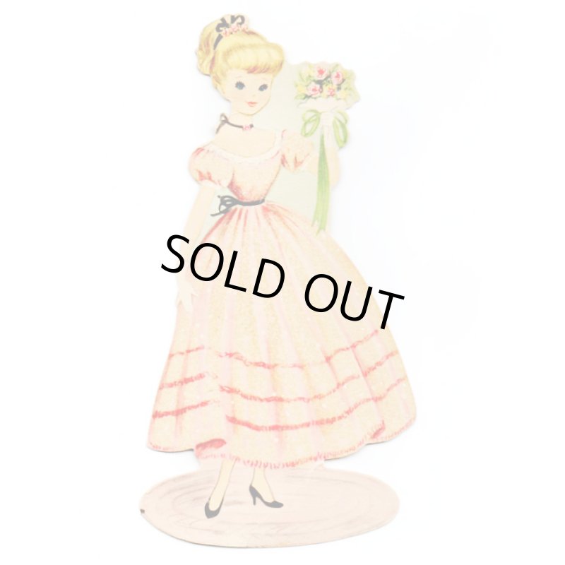 画像2: USAヴィンテージエフェメラ紙もの・ドレスを着た女の子プリンセス｜アンティーク (2)