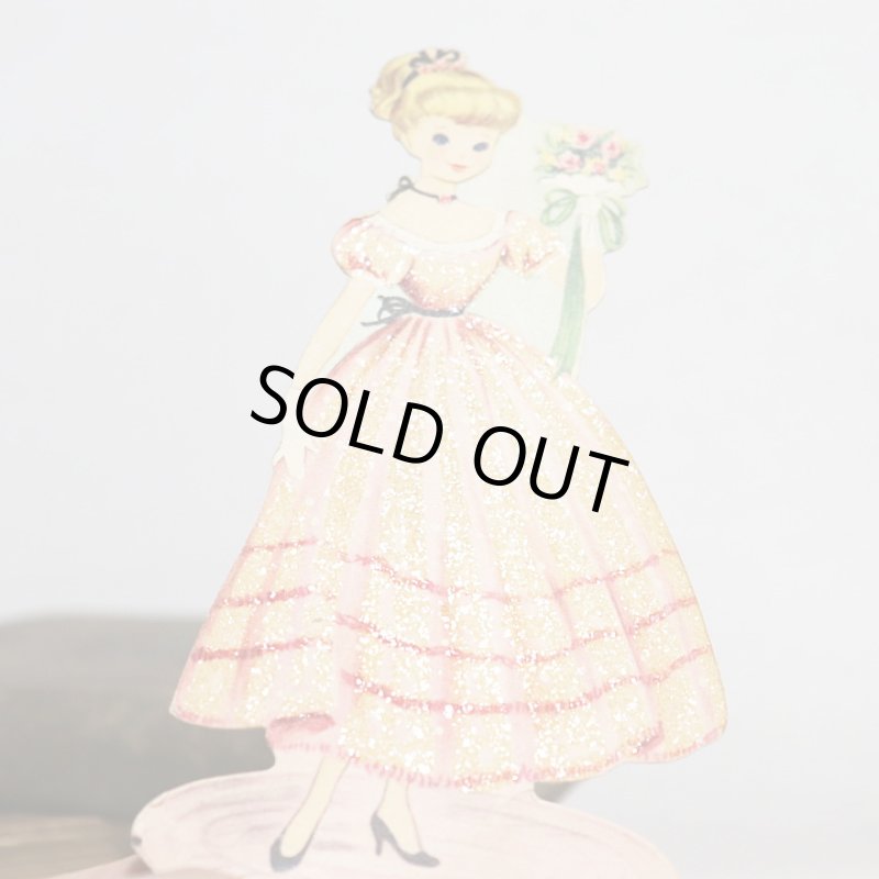 画像5: USAヴィンテージエフェメラ紙もの・ドレスを着た女の子プリンセス｜アンティーク (5)