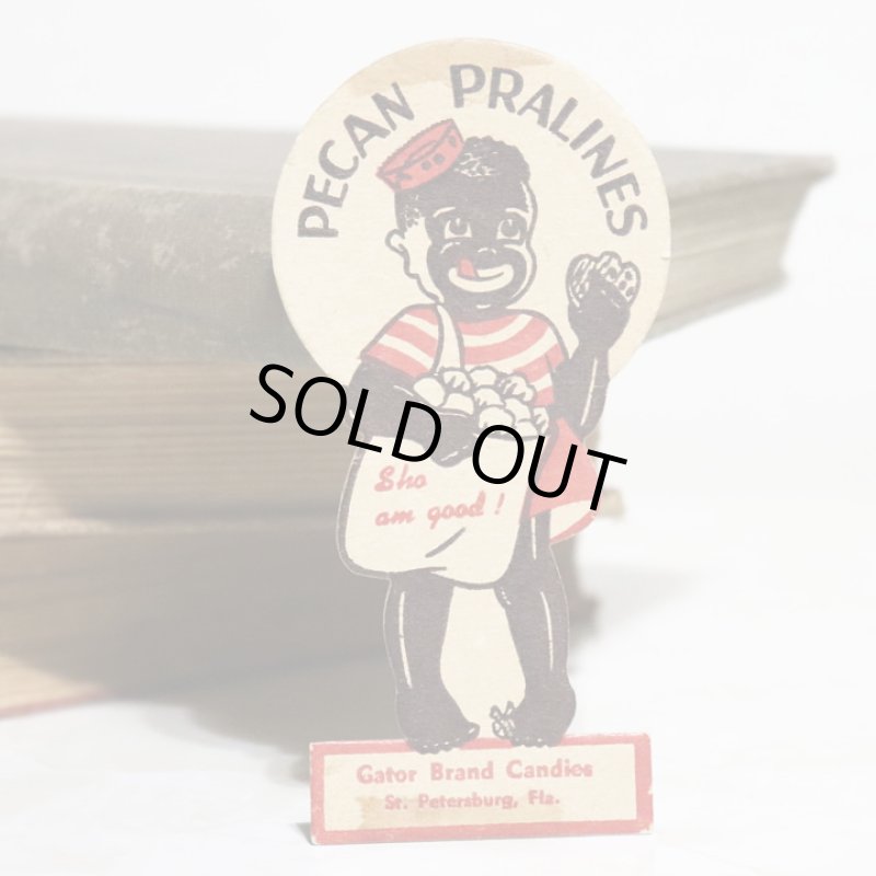 画像4: USAヴィンテージ紙ものパッケージラベル・ピーカンナッツプラリネを売る子供|アンティークアドバタイジング (4)