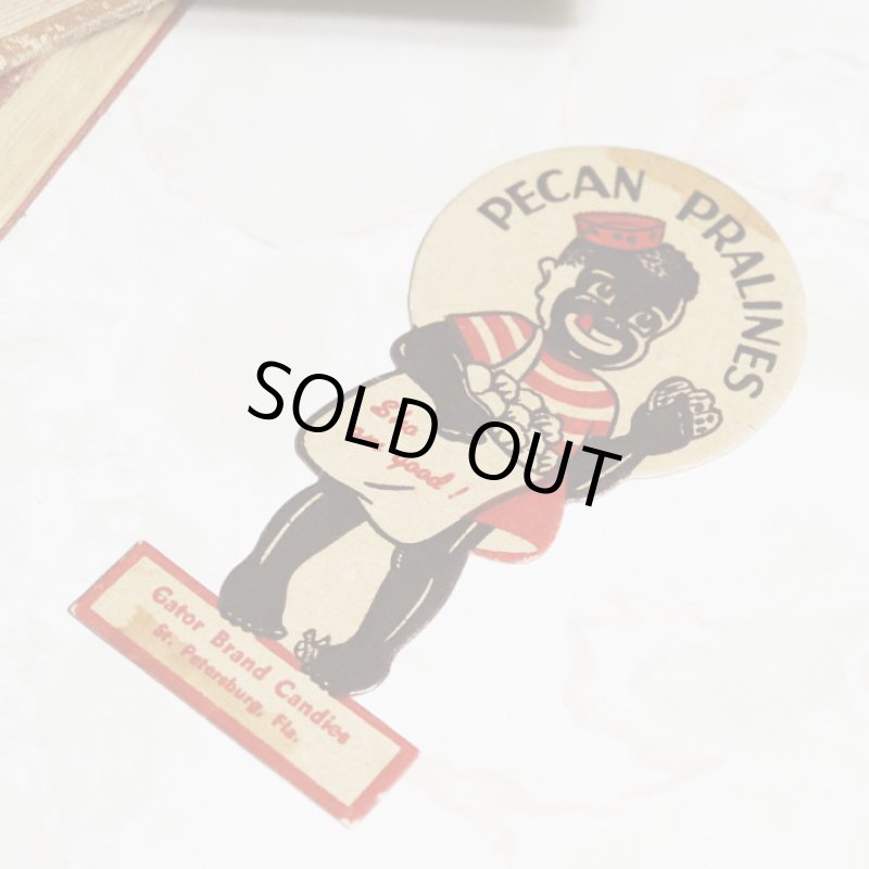 画像6: USAヴィンテージ紙ものパッケージラベル・ピーカンナッツプラリネを売る子供|アンティークアドバタイジング (6)