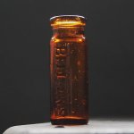 画像5: USAヴィンテージアンバーガラスミニメディシンボトル｜BELL ANS薬瓶 (5)