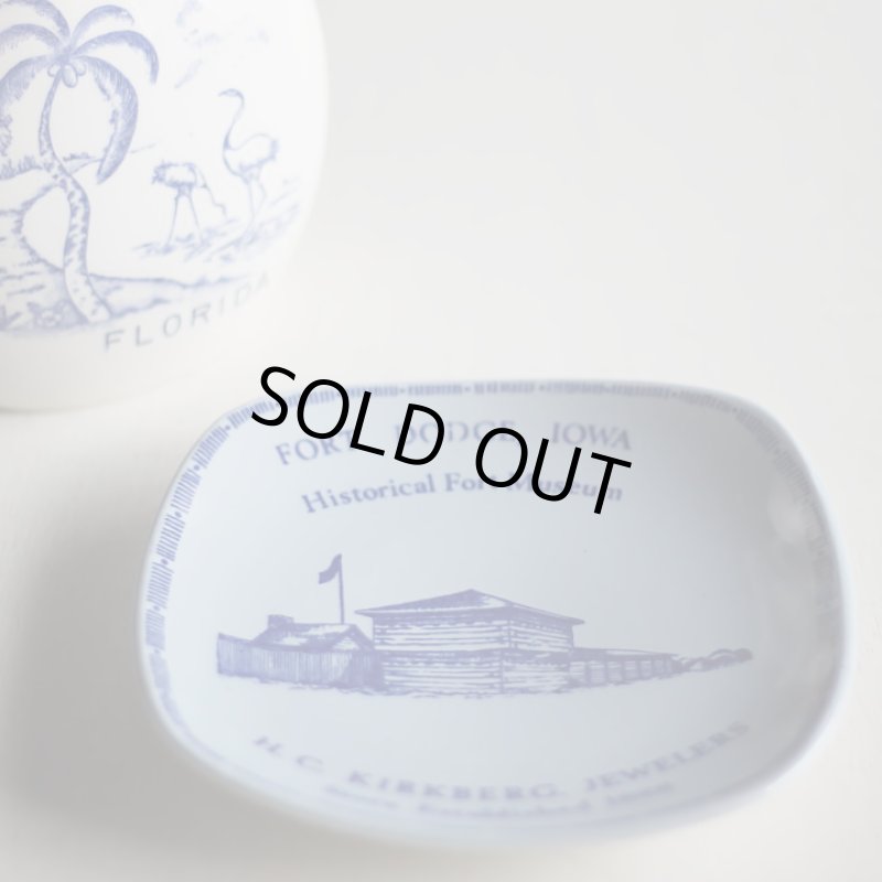 画像8: USAヴィンテージスーベニアプレート皿｜お土産IOWA The Fort Museum記念品1969 (8)