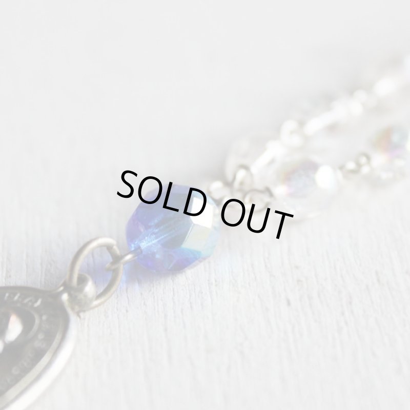 画像5: ヴィンテージ不思議のメダイ無原罪の聖母マリアメダイのストラップ青｜キーホルダーアンティークカトリック聖品 (5)