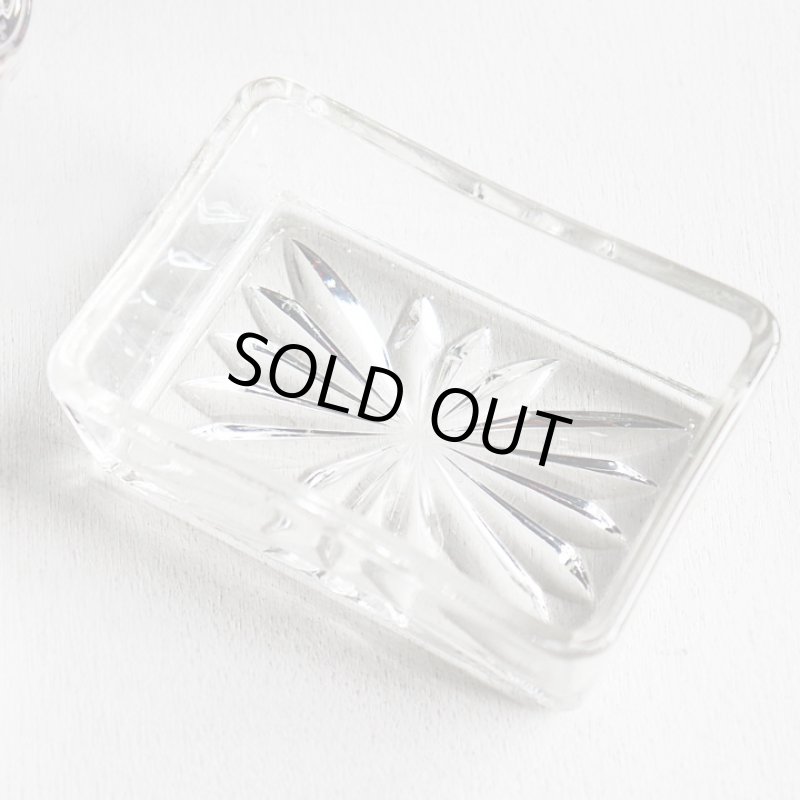 画像2: アメリカヴィンテージカットグラスガラストレイ｜アンティーク小物入れ小皿 (2)