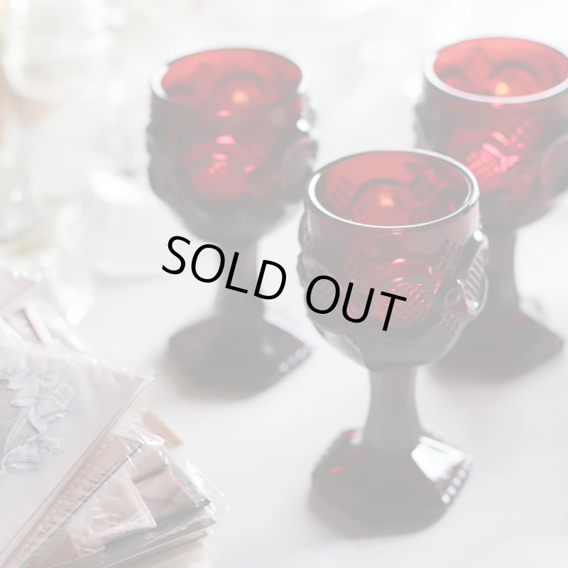 画像11: アメリカヴィンテージAVONケープゴットミニワイングラスゴブレットルビーレッド｜アンティークカットグラス (11)