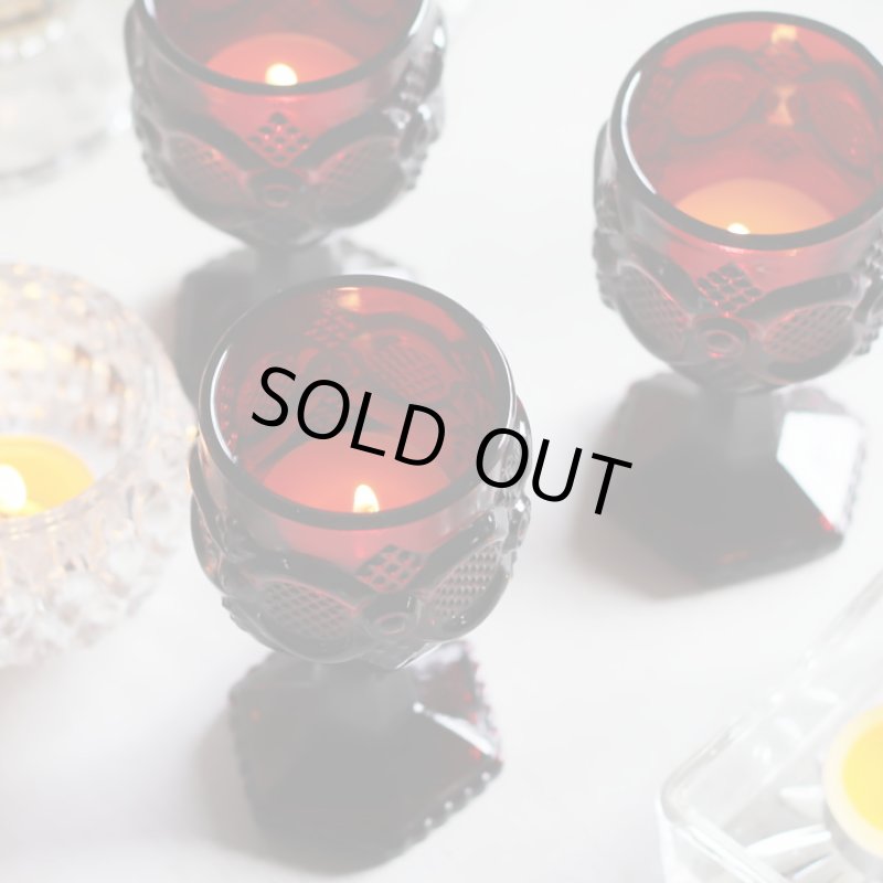 画像12: アメリカヴィンテージAVONケープゴットミニワイングラスゴブレットルビーレッド｜アンティークカットグラス (12)