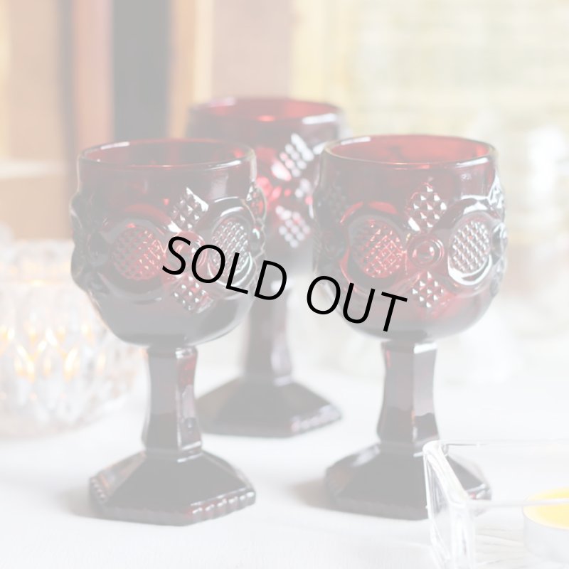 画像13: アメリカヴィンテージAVONケープゴットミニワイングラスゴブレットルビーレッド｜アンティークカットグラス (13)