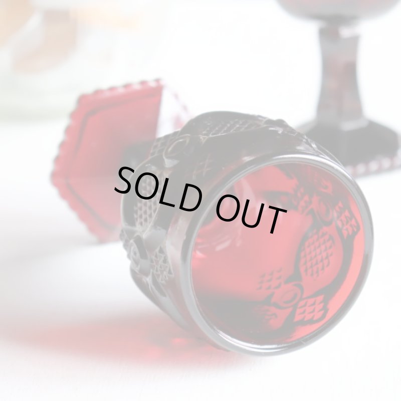 画像4: アメリカヴィンテージAVONケープゴットミニワイングラスゴブレットルビーレッド｜アンティークカットグラス (4)