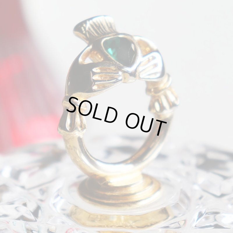 画像5: アイルランドヴィンテージ小物入れクラダリング付ガラストリンケットボックス｜アンティークキラーニージュエリーケース (5)