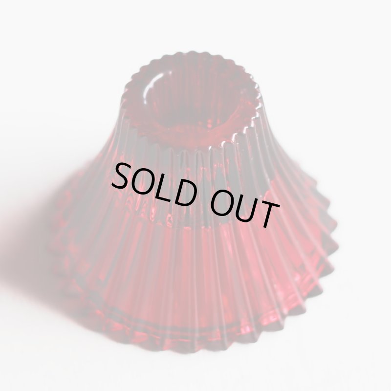 画像2: アメリカヴィンテージクリアガラスキャンドルスタンドホルダー赤｜アンティークグラス (2)