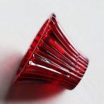 画像3: アメリカヴィンテージクリアガラスキャンドルスタンドホルダー赤｜アンティークグラス (3)