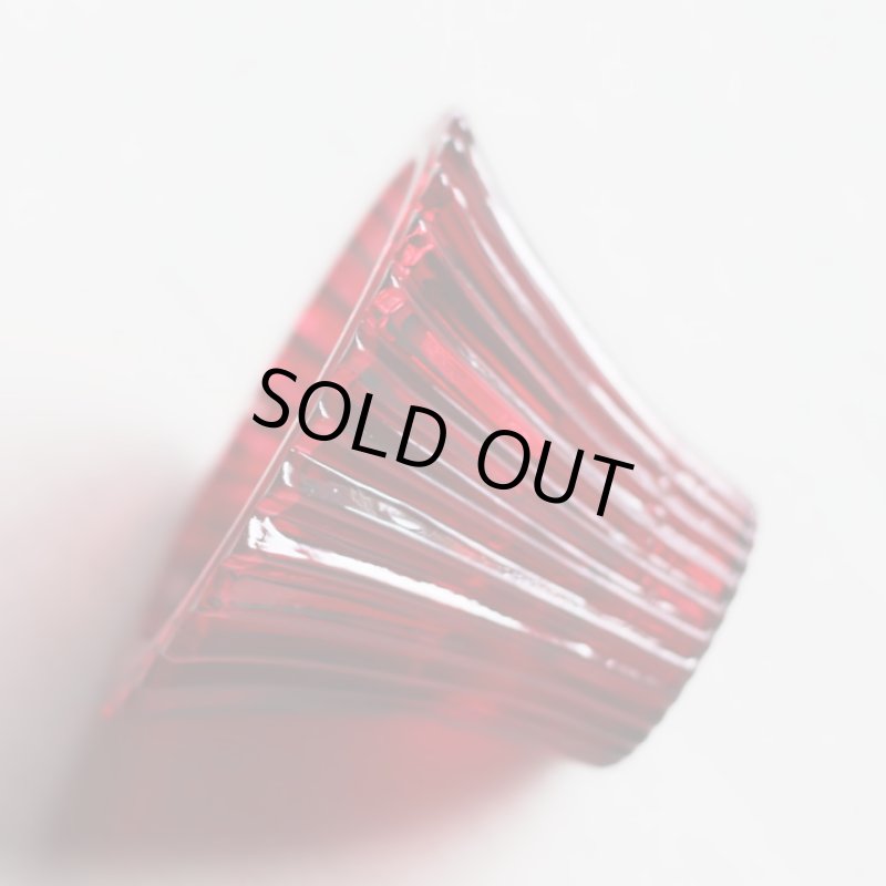 画像3: アメリカヴィンテージクリアガラスキャンドルスタンドホルダー赤｜アンティークグラス (3)