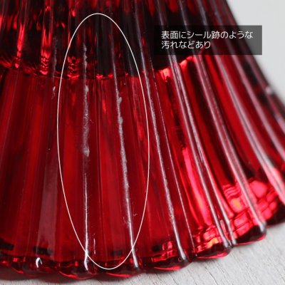 画像3: アメリカヴィンテージクリアガラスキャンドルスタンドホルダー赤｜アンティークグラス