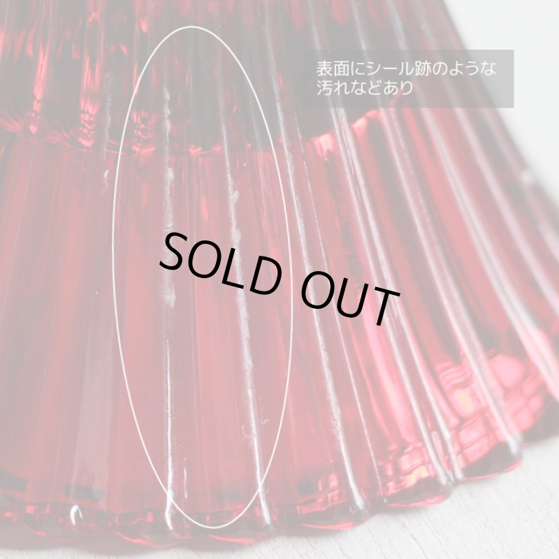 画像6: アメリカヴィンテージクリアガラスキャンドルスタンドホルダー赤｜アンティークグラス (6)