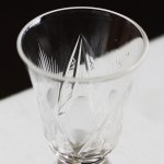 画像3: アメリカヴィンテージクリアカットガラスショットグラス|アンティークエッチング切子 (3)