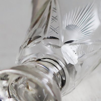 画像2: アメリカヴィンテージクリアカットガラスショットグラス|アンティークエッチング切子