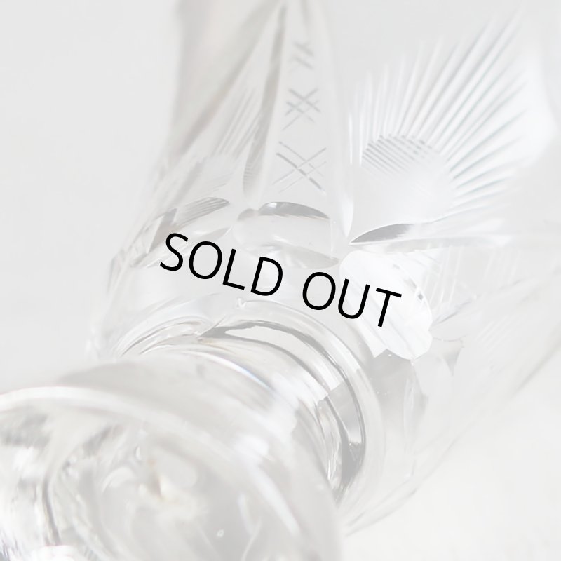 画像6: アメリカヴィンテージクリアカットガラスショットグラス|アンティークエッチング切子 (6)