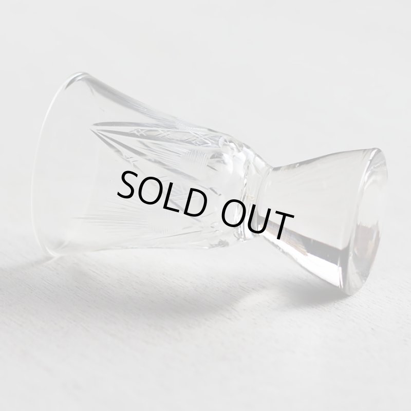 画像7: アメリカヴィンテージクリアカットガラスショットグラス|アンティークエッチング切子 (7)