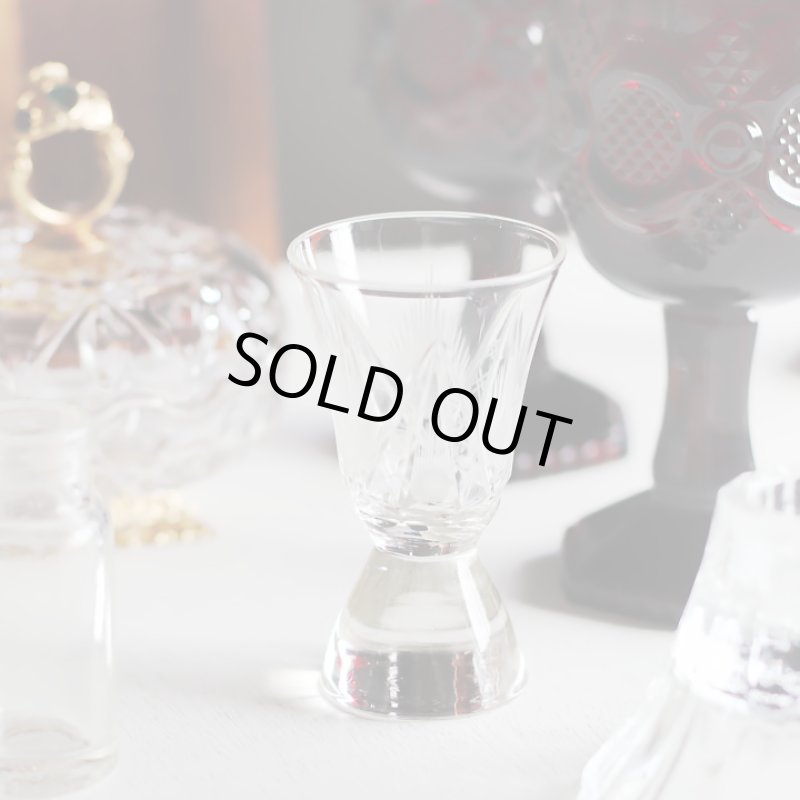 画像10: アメリカヴィンテージクリアカットガラスショットグラス|アンティークエッチング切子 (10)