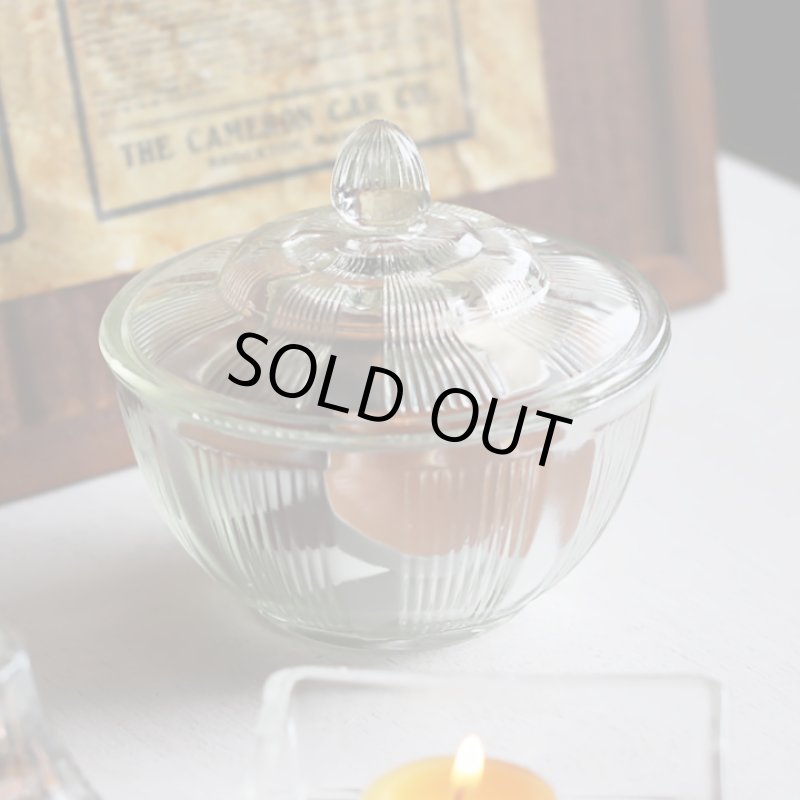 画像6: ヴィンテージガラスの小物入れキャンディポットアクセサリーケース｜S.G.F.戦前アンティーク硝子容器昭和レトロ (6)