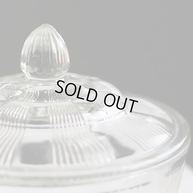 画像7: ヴィンテージガラスの小物入れキャンディポットアクセサリーケース｜S.G.F.戦前アンティーク硝子容器昭和レトロ (7)