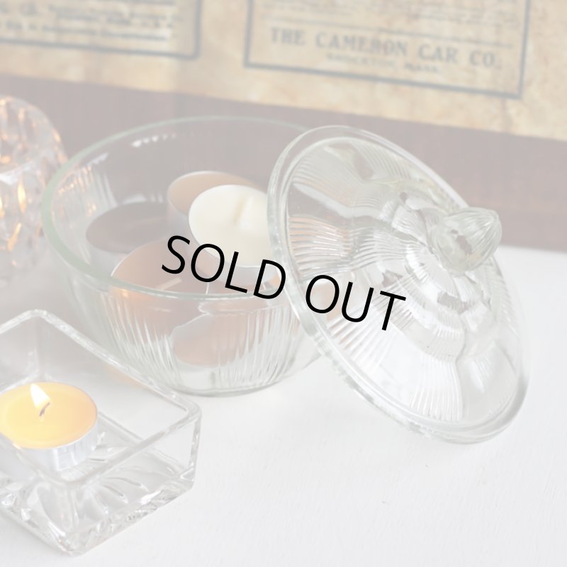 画像4: ヴィンテージガラスの小物入れキャンディポットアクセサリーケース｜S.G.F.戦前アンティーク硝子容器昭和レトロ (4)