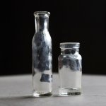 画像1: アメリカヴィンテージガラスボトル大小２本組｜アンティーク雑貨グラス薬瓶メディスンボトル (1)