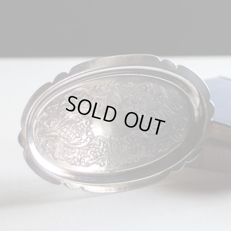 画像2: 英国イギリス製ヴィンテージシルバープレートトレー彫刻装飾エングレービング｜アンティーク銀食器銀メッキ (2)