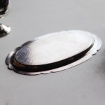 画像16: 英国イギリス製ヴィンテージシルバープレートトレー彫刻装飾エングレービング｜アンティーク銀食器銀メッキ (16)