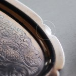画像12: 英国イギリス製ヴィンテージシルバープレートトレー彫刻装飾エングレービング｜アンティーク銀食器銀メッキ (12)