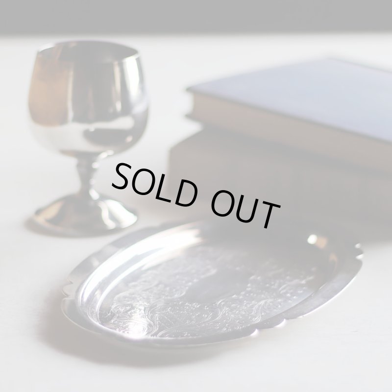 画像8: 英国イギリス製ヴィンテージシルバープレートトレー彫刻装飾エングレービング｜アンティーク銀食器銀メッキ (8)