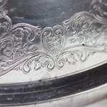 画像13: 英国イギリス製ヴィンテージシルバープレートトレー彫刻装飾エングレービング｜アンティーク銀食器銀メッキ (13)