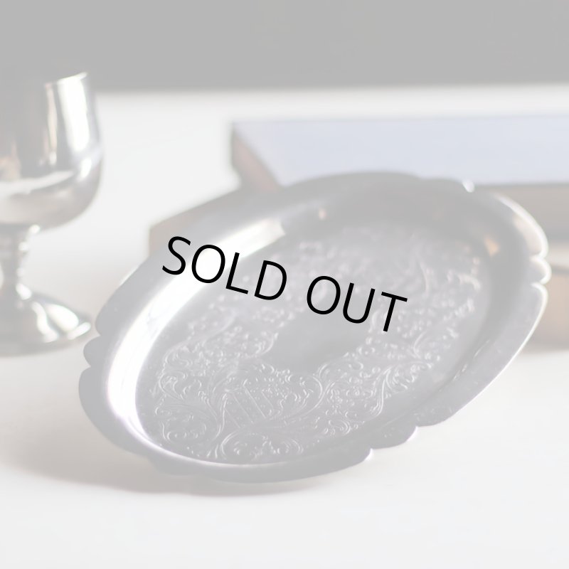 画像7: 英国イギリス製ヴィンテージシルバープレートトレー彫刻装飾エングレービング｜アンティーク銀食器銀メッキ (7)