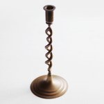 画像1: 英国イギリス製ヴィンテージブラスツイストキャンドルスタンド｜アンティークキャンドルホルダー真鍮製蝋台 (1)
