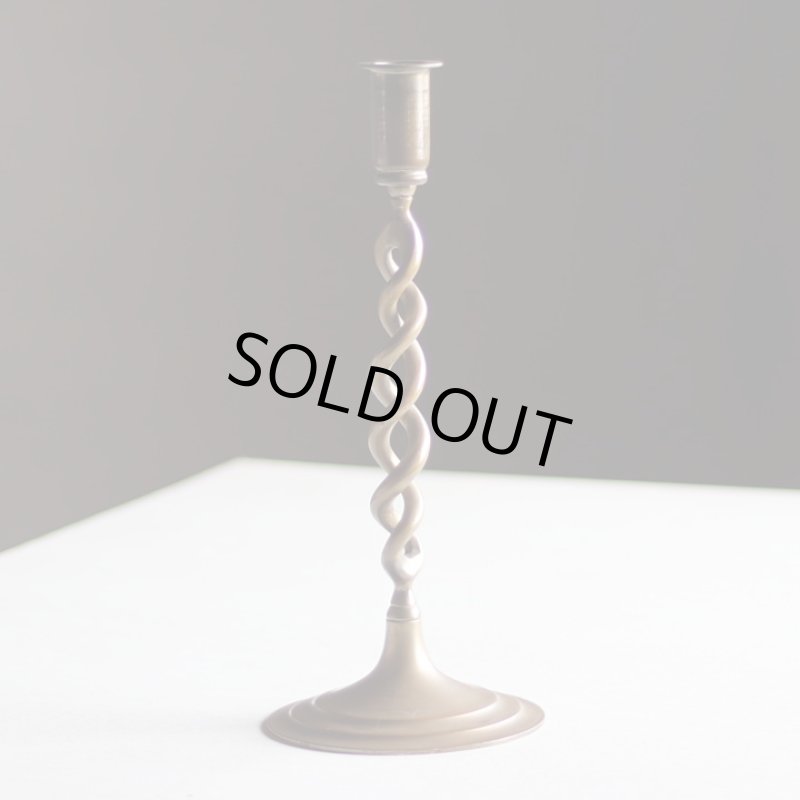 画像3: 英国イギリス製ヴィンテージブラスツイストキャンドルスタンド｜アンティークキャンドルホルダー真鍮製蝋台 (3)