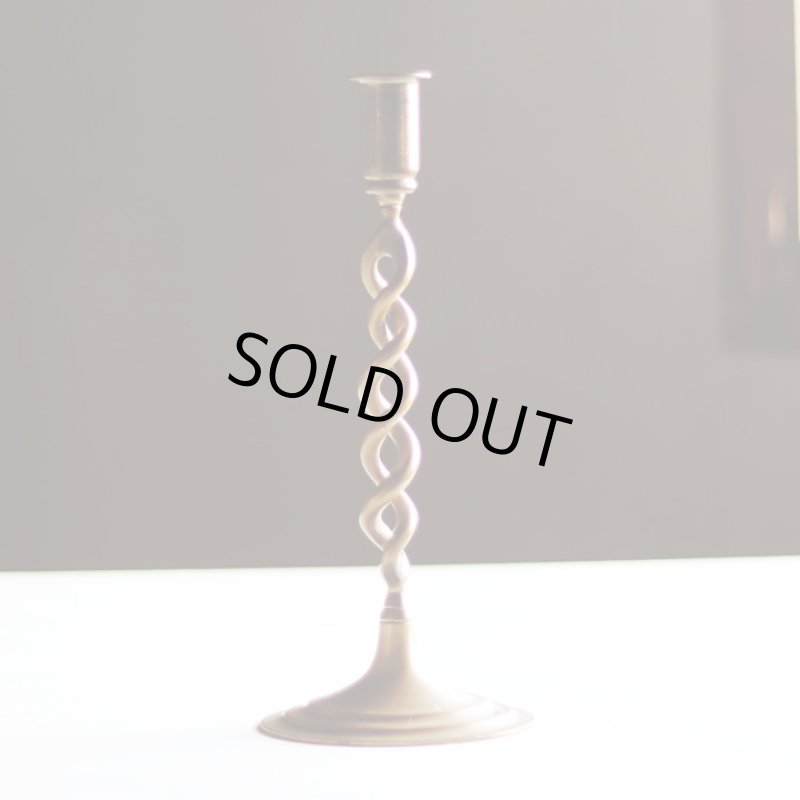 画像4: 英国イギリス製ヴィンテージブラスツイストキャンドルスタンド｜アンティークキャンドルホルダー真鍮製蝋台 (4)