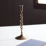 画像5: 英国イギリス製ヴィンテージブラスツイストキャンドルスタンド｜アンティークキャンドルホルダー真鍮製蝋台 (5)