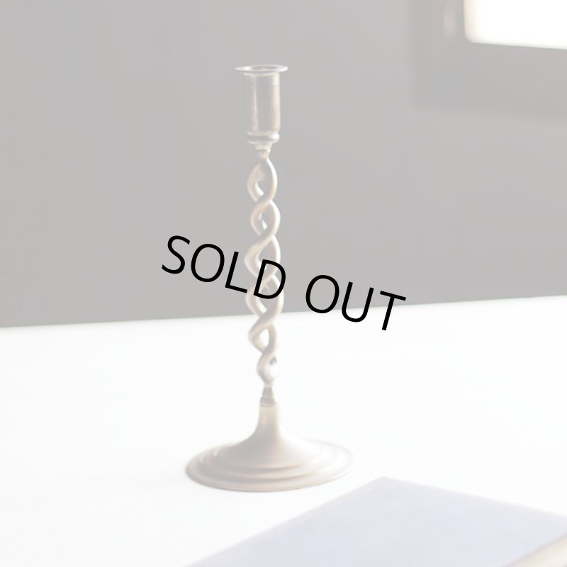 画像5: 英国イギリス製ヴィンテージブラスツイストキャンドルスタンド｜アンティークキャンドルホルダー真鍮製蝋台 (5)