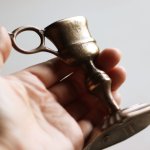 画像7: ITALYイタリアヴィンテージブラスキャンドルスナッファー用スタンド真鍮製蝋燭火消し｜アンティーク (7)