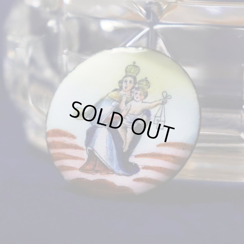 イエスキリストとカルメル山の聖母のエナメルコインメダル｜アンティーク