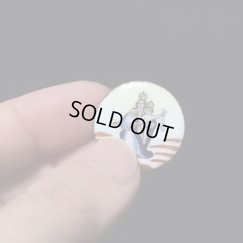 イエスキリストとカルメル山の聖母のエナメルコインメダル｜アンティーク