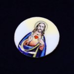 イエスキリストとカルメル山の聖母のエナメルコインメダル｜アンティーク