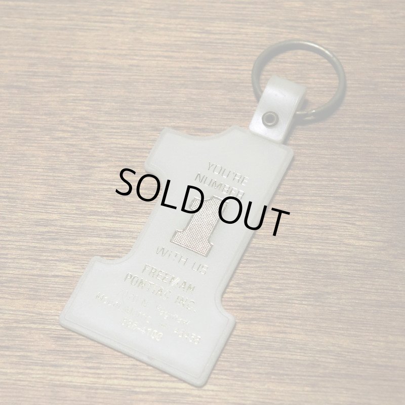 【白・蓄光】アメリカン雑貨USEDアドバタイジングキーホルダーYOU 'RE NUMBER1｜USA米国ヴィンテージノベルティキーチェーン